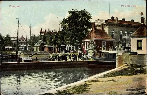 Ak Zaandam Zaanstad Nordholland, De oude sluis