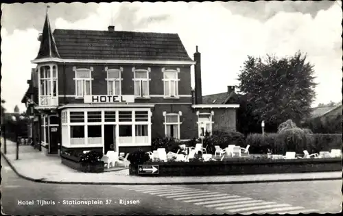 Ak Rijssen Overijssel Niederlande, Hotel Tijhuis, Stationsplein 37