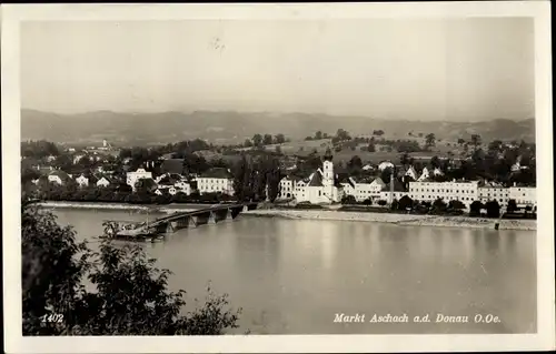 Ak Markt Aschach an der Donau in Oberösterreich, Blick auf den Ort