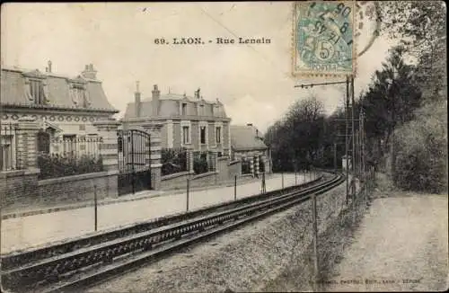 Ak Laon Aisne, Rue Lenain