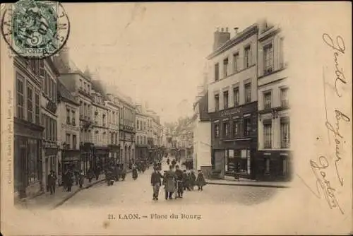 Ak Laon Aisne, Place du Bourg