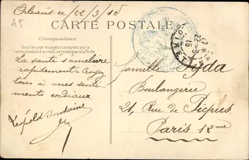 Ak Orléans Loiret, Pensionnat de Saint Euverte, Cour d'honneur