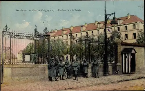 Ak Orléans Loiret, Caserne Coligny, 131 d'Infanterie, L'Entrée