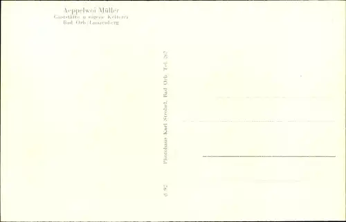 Ak Bad Orb in Hessen, Aeppelwoi Müller, Lauzenberg, Gaststätte und eigene Kelterei, Innenansicht
