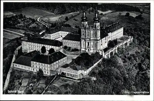 Ak Bad Staffelstein am Main Oberfranken, Schloss Banz, Fliegeraufnahme