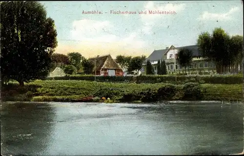 Ak Aumühle im Herzogtum Lauenburg, Fischerhaus, Mühlenteich