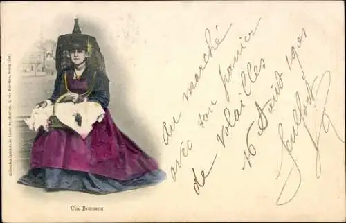 Ak Une Bressane, Frau in französischer Tracht