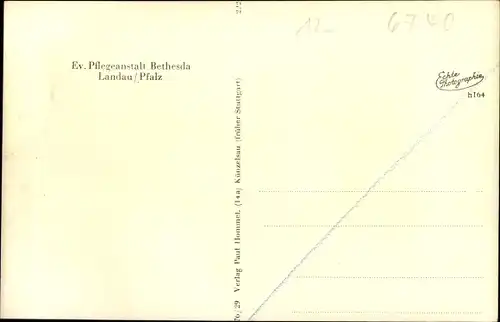 Ak Landau in der Pfalz, Evang. Pflegeanstalt Bethesda, Nach dem Gottesdienst