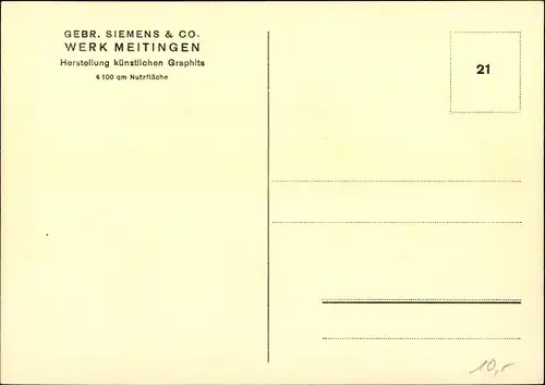 Ak Meitingen in Schwaben, Gebr. Siemens & Co., Werk Meitingen