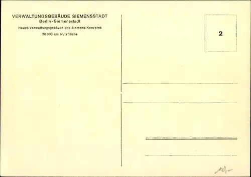 Ak Berlin Spandau Siemensstadt, Verwaltungsgebäude