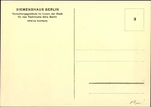 Ak Berlin Spandau Siemensstadt, Verwaltungsgebäude für das Technische Büro