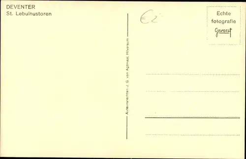 Ak Deventer Overijssel Niederlande, St. Lebuinustoren