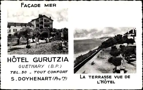 Ak Guéthary Pyrénées Atlantiques, Hotel Gurutzia, La Terrasse vue de l'Hotel