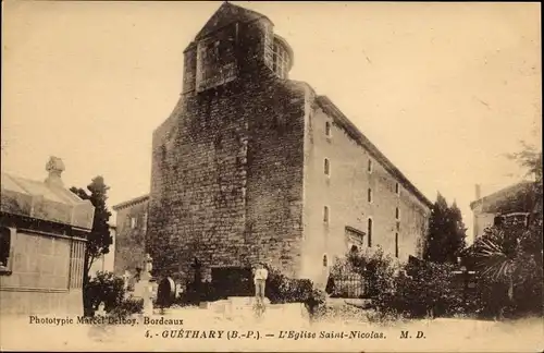 Ak Guéthary Pyrénées Atlantiques, L'Eglise Saint Nicolas