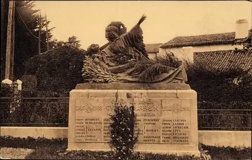 Ak Guéthary Pyrénées Atlantiques, Monument aux Enfants de Guethary morts pour la Patrie