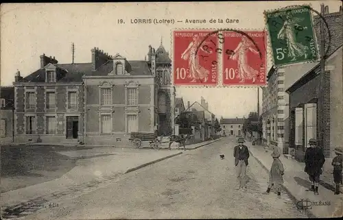 Ak Lorris Loiret, Avenue de la Gare