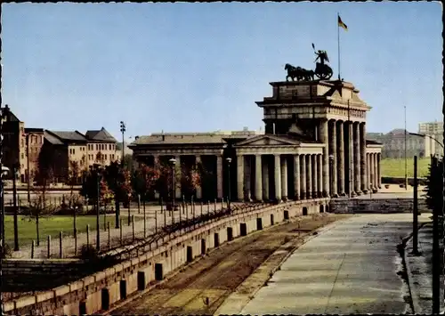 Ak Berlin Mitte, Brandenburger Tor, Mauer, Innerdeutsche Grenze