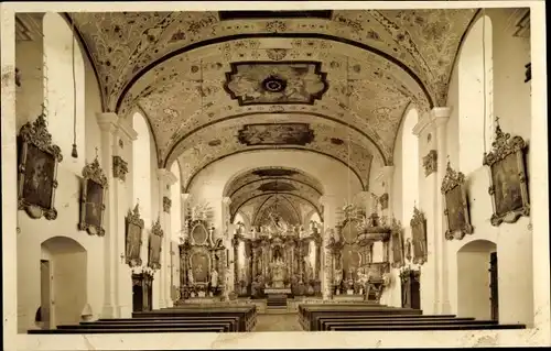 Ak Marienweiher Marktleugast im Frankenwald Bayern, Inneres der Wallfahrtskirche