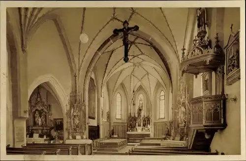 Ak Aich Bodenkirchen in Niederbayern, Kath. Pfarrkirche St. Ulrich, Inneres