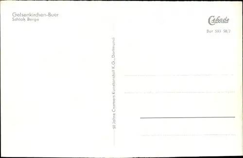 Ak Buer Gelsenkirchen im Ruhrgebiet, Schloss Berge