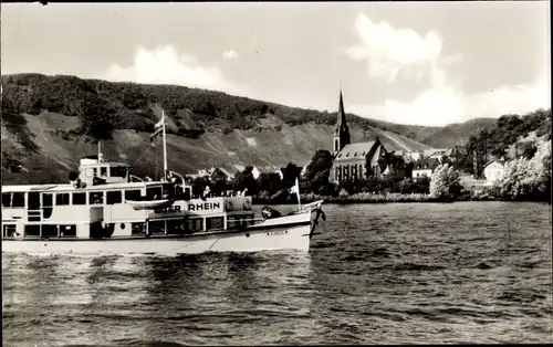 Ak Filsen am Rhein, Dampfer Vater Rhein, Kirche