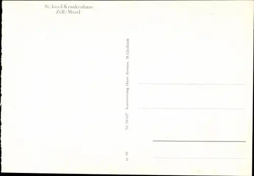 Ak Zell an der Mosel, St. Josef Krankenhaus