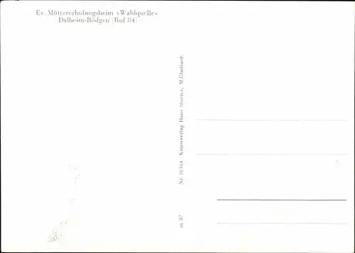 Ak Dalheim Rödgen Wegberg Nordrhein Westfalen, Lug ins Land, Waldpark, Ev. Müttererholungsheim