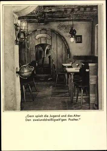 Ak Saalfeld an der Saale Thüringen, Gasthaus Das Loch, Speisesaal