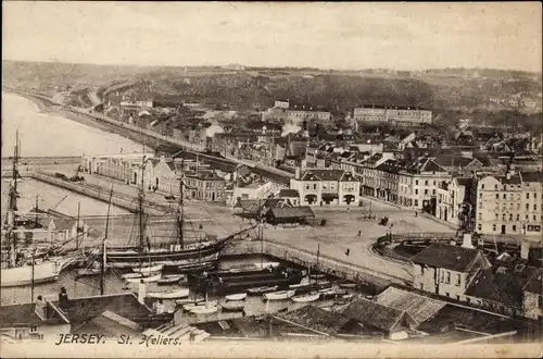 Ak St. Helier Jersey Kanalinseln, Blick auf den Hafen