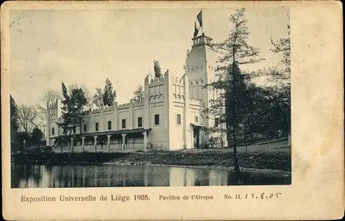 Ak Liège Lüttich Wallonien, Exposition Universelle 1905, Pavillon de l'Afrique