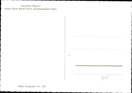 Ak Deutsches Kriegsschiff, Bayern, D 183, Zerstörer, Bundesmarine