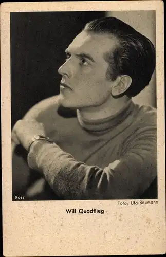 Ak Schauspieler Will Quadflieg, Profilansicht