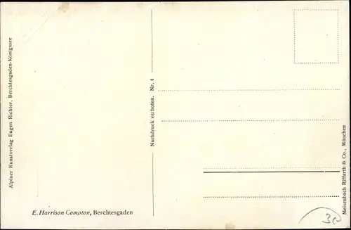 Künstler Ak Compton, Edward H., Berchtesgaden in Oberbayern, Blick auf den Ort