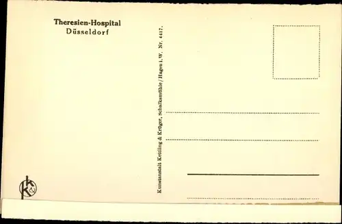 Ak Düsseldorf am Rhein, Theresien Hospital, Teeküche