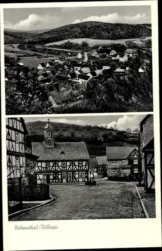 Ak Uebernthal Übernthal Siegbach in Hessen, Gesamtansicht, Marktplatz