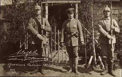 Ak Prinz Adalbert von Preußen, Uniform, Russisch Polen 1915, Uniform, I. WK, Regiment 4