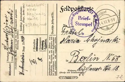 Regiment Ak Infanterie Regiment 437, II Batl. 8. Komp., Schulterklappe, Pickelhaube