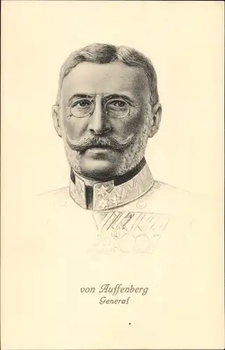 Künstler Ak KuK General von Auffenberg, Portrait, Zwicker