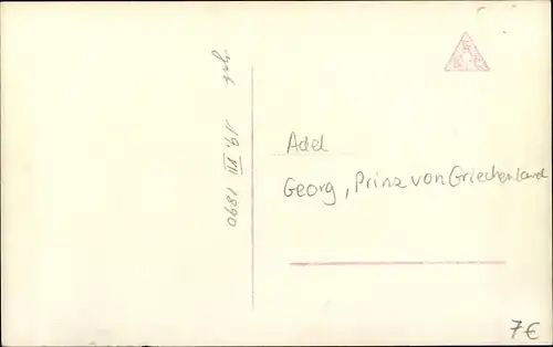 Ak Erbprinz Georg von Griechenland, Portrait in Uniform, Orden