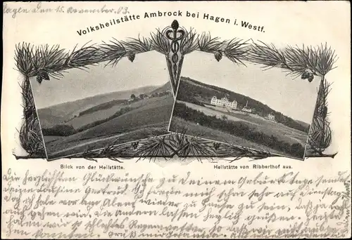 Ak Ambrock Hagen in Westfalen Ruhrgebiet, Volksheilstätte, Aussicht, Blick vom Ribberthof