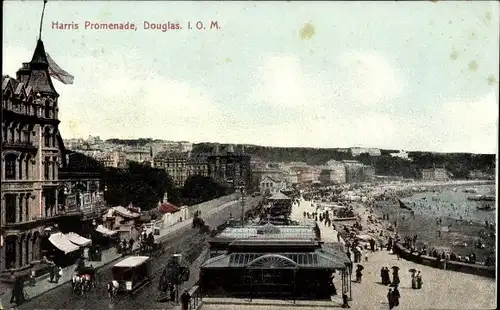 Ak Douglas Isle of Man England, Harris Promenade