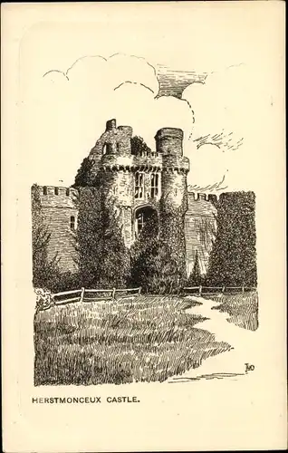 Künstler Ak Herstmonceux East Sussex England, Castle