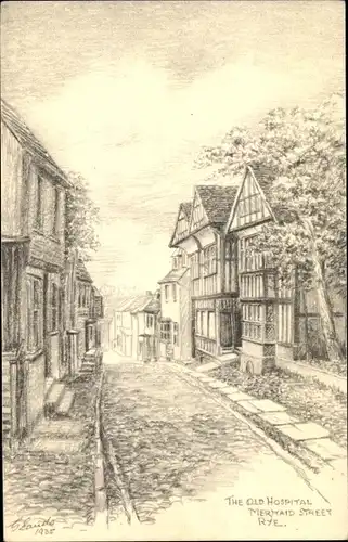 Künstler Ak Rye East Sussex England, The Old Hospital, Mermaid Street