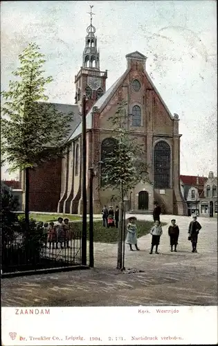 Ak Zaandam Zaanstad Nordholland, Kerk Westzijde