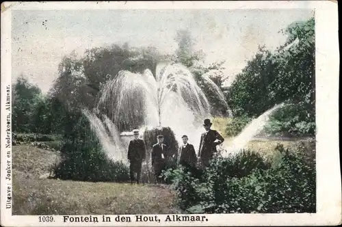 Ak Alkmaar Nordholland, Fontein in den Hout