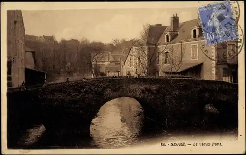 Ak Segré Maine et Loire, Le vieux Pont