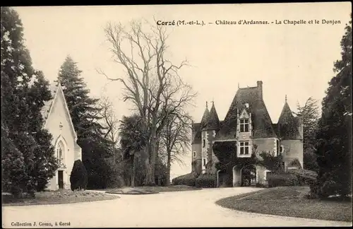 Ak Corzé Maine et Loire, Chateau d'Ardannes, La Chapelle et le Donjon