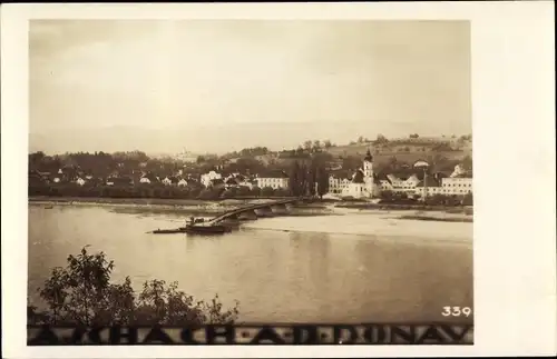 Foto Ak Aschach Donau Oberösterreich, Blick auf den Ort