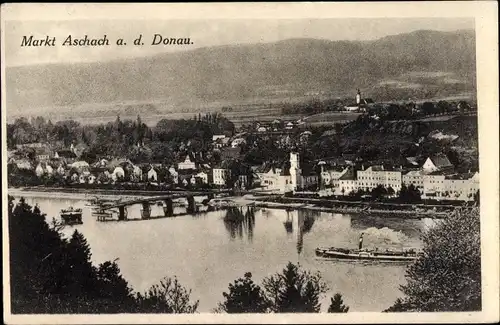 Ak Markt Aschach Donau Oberösterreich, Blick auf die Stadt
