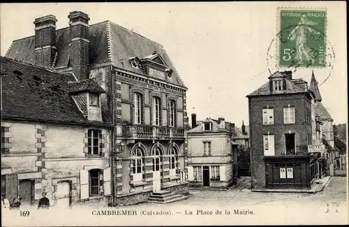 Ak Cambremer Calvados, Place de la Mairie